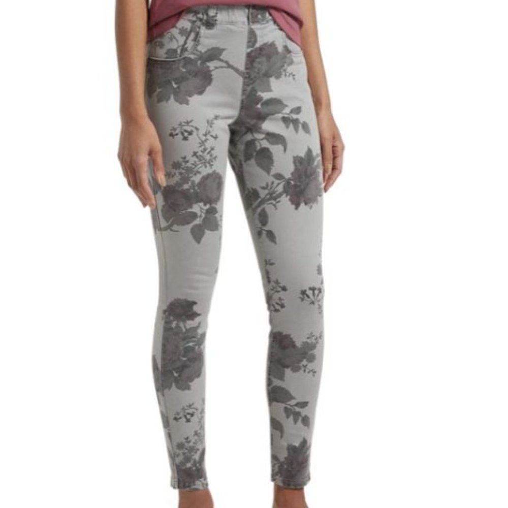 HUE U21421 High Rise 7/8 Legging Faded Floral Denim